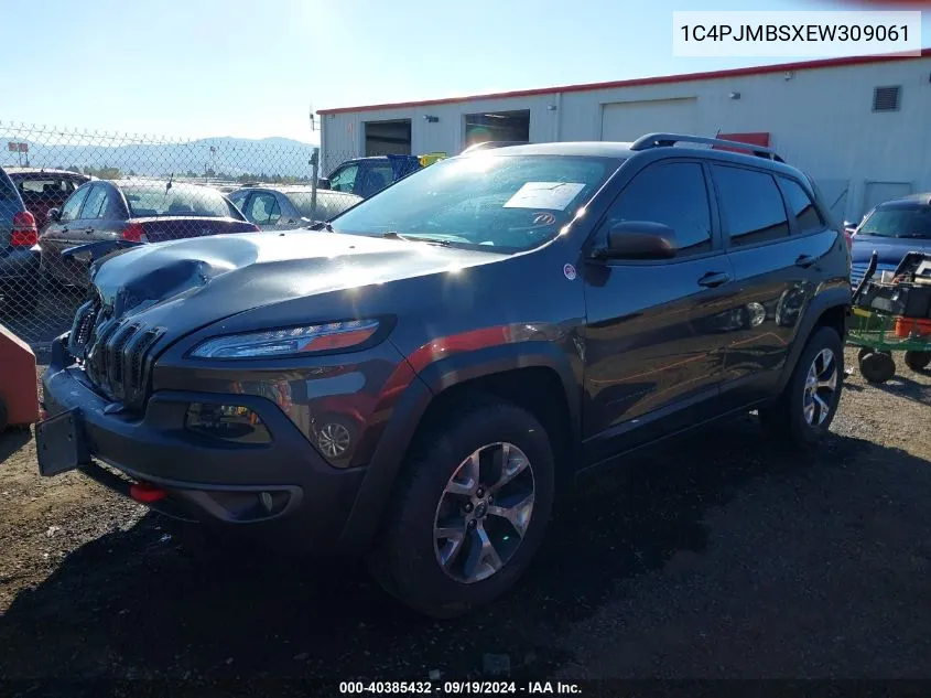 2014 Jeep Cherokee Trailhawk VIN: 1C4PJMBSXEW309061 Lot: 40385432