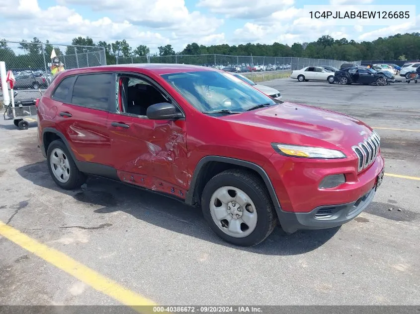 2014 Jeep Cherokee Sport VIN: 1C4PJLAB4EW126685 Lot: 40386672