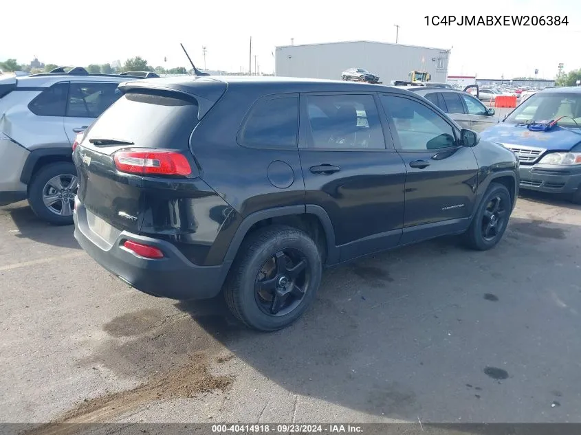 2014 Jeep Cherokee Sport VIN: 1C4PJMABXEW206384 Lot: 40414918