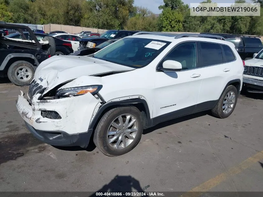 2014 Jeep Cherokee Limited VIN: 1C4PJMDB1EW219066 Lot: 40418866