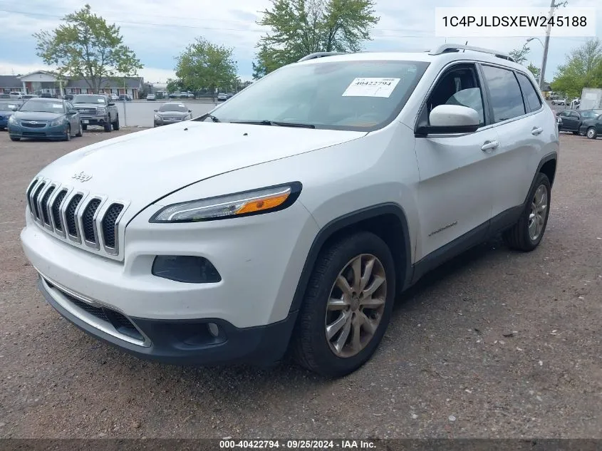 2014 Jeep Cherokee Limited VIN: 1C4PJLDSXEW245188 Lot: 40422794