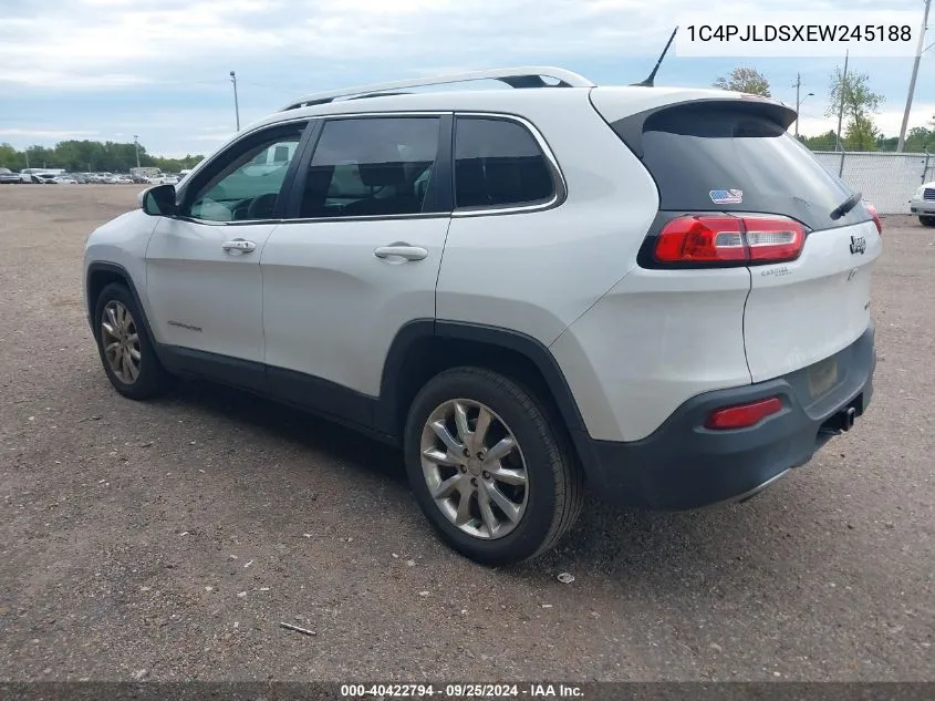 2014 Jeep Cherokee Limited VIN: 1C4PJLDSXEW245188 Lot: 40422794