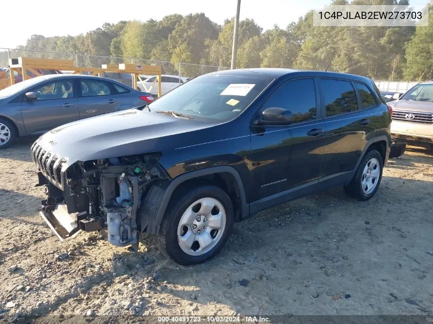 2014 Jeep Cherokee Sport VIN: 1C4PJLAB2EW273703 Lot: 40491723