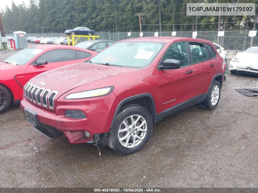 2014 Jeep Cherokee Sport VIN: 1C4PJMAB1EW179592 Lot: 40518082