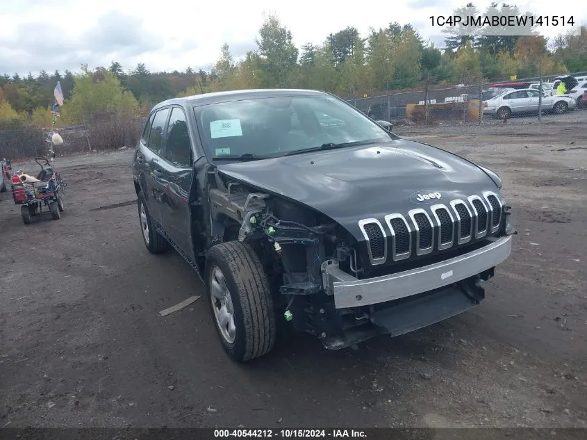 2014 Jeep Cherokee Sport VIN: 1C4PJMAB0EW141514 Lot: 40544212