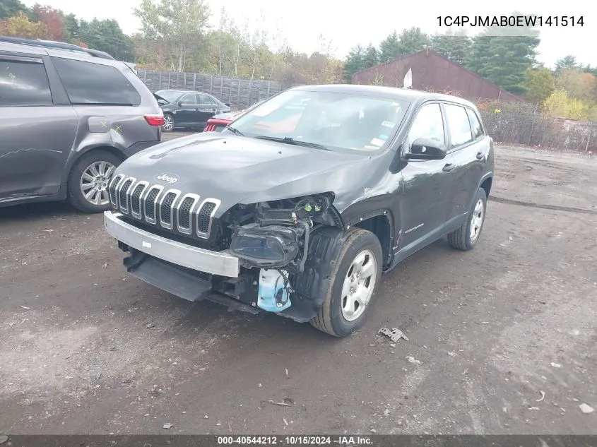 2014 Jeep Cherokee Sport VIN: 1C4PJMAB0EW141514 Lot: 40544212