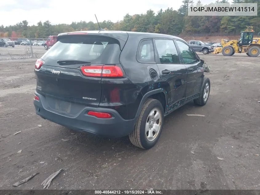 2014 Jeep Cherokee Sport VIN: 1C4PJMAB0EW141514 Lot: 40544212