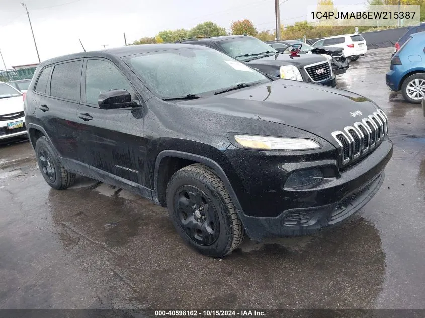 2014 Jeep Cherokee Sport VIN: 1C4PJMAB6EW215387 Lot: 40598162