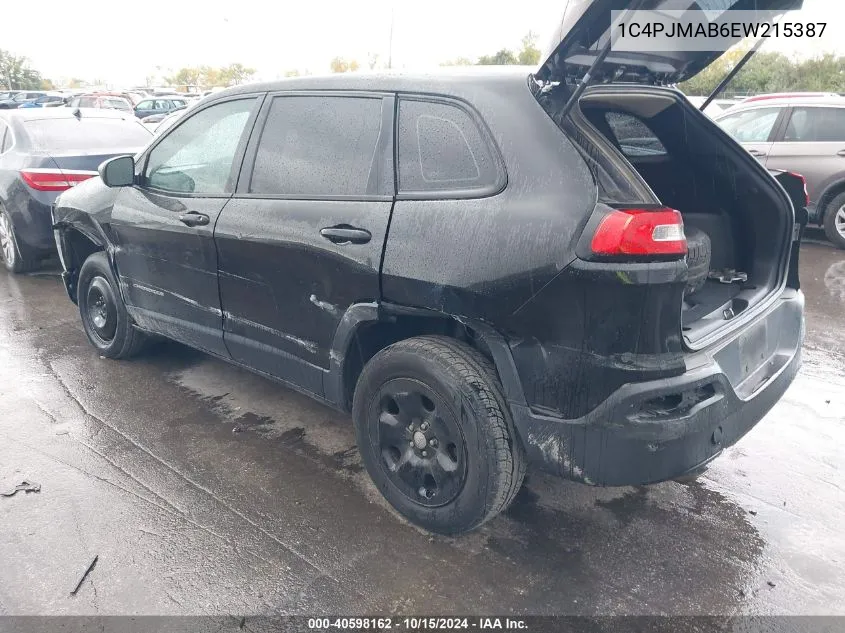 2014 Jeep Cherokee Sport VIN: 1C4PJMAB6EW215387 Lot: 40598162