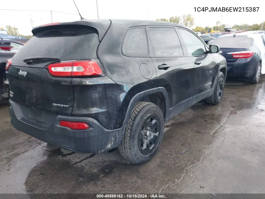 2014 Jeep Cherokee Sport VIN: 1C4PJMAB6EW215387 Lot: 40598162