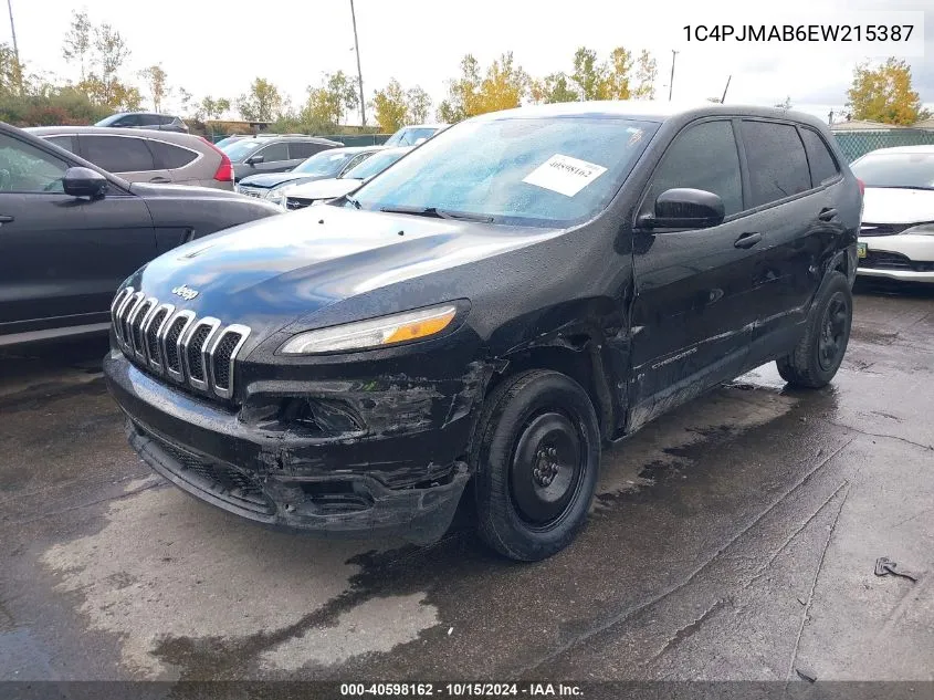 2014 Jeep Cherokee Sport VIN: 1C4PJMAB6EW215387 Lot: 40598162