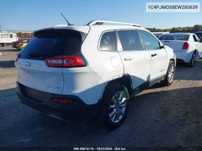 2014 Jeep Cherokee Limited VIN: 1C4PJMDS8EW280639 Lot: 40614110