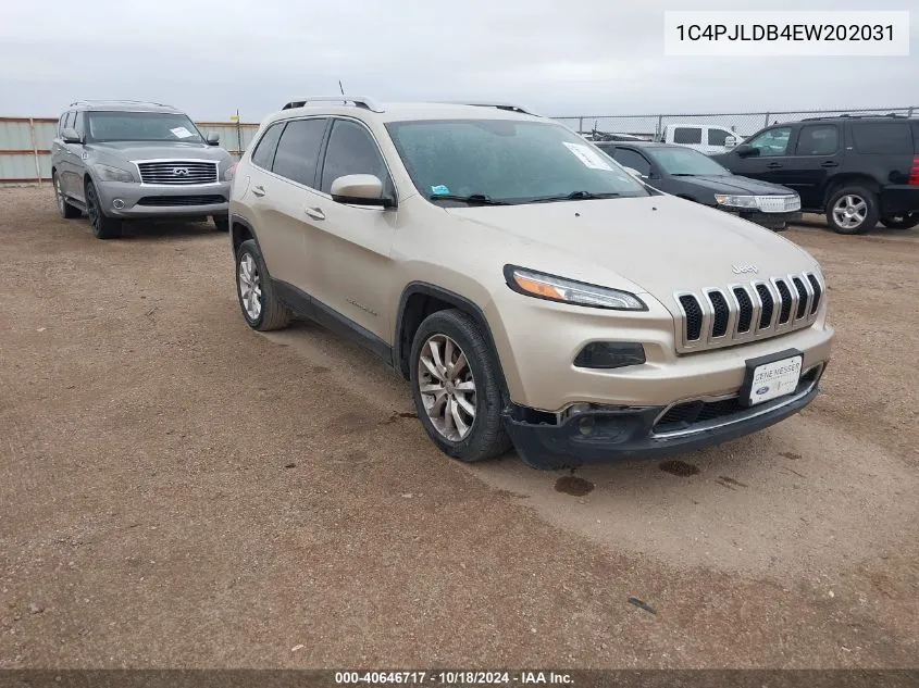 2014 Jeep Cherokee Limited VIN: 1C4PJLDB4EW202031 Lot: 40646717