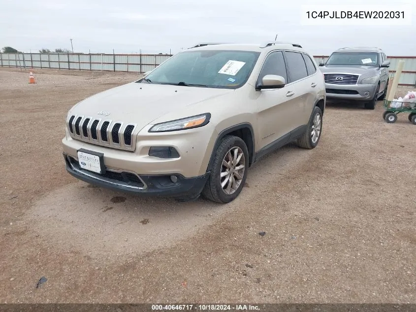 2014 Jeep Cherokee Limited VIN: 1C4PJLDB4EW202031 Lot: 40646717