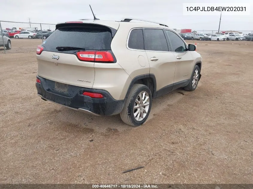 2014 Jeep Cherokee Limited VIN: 1C4PJLDB4EW202031 Lot: 40646717