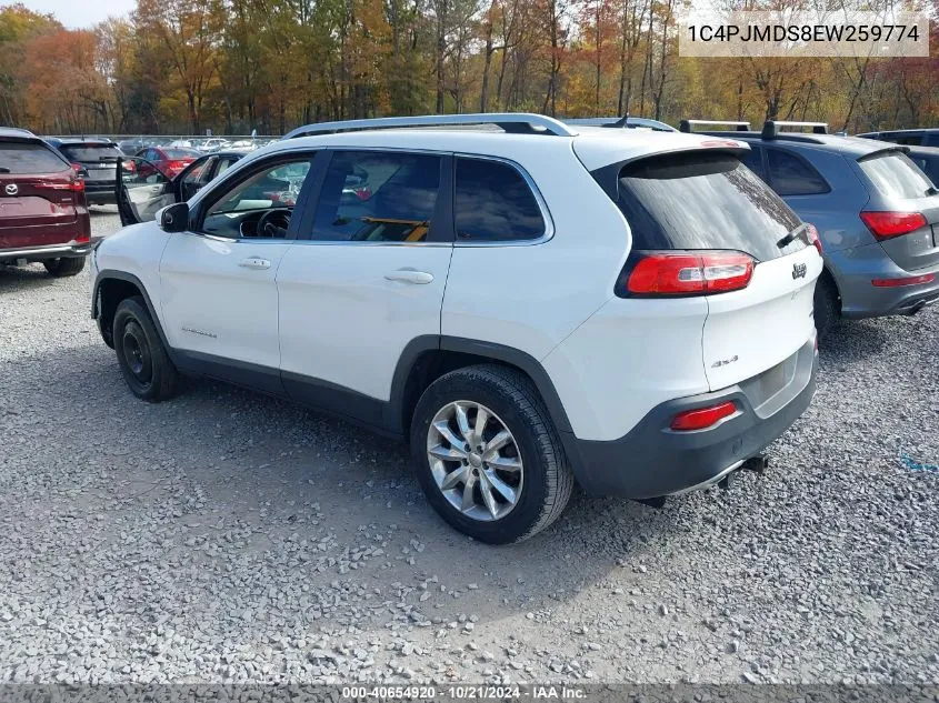 2014 Jeep Cherokee Limited VIN: 1C4PJMDS8EW259774 Lot: 40654920