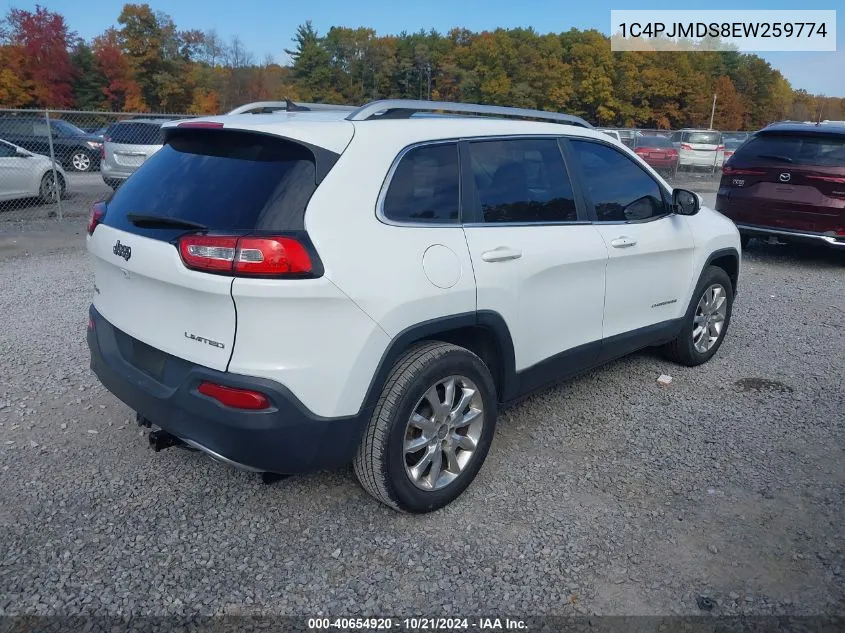 2014 Jeep Cherokee Limited VIN: 1C4PJMDS8EW259774 Lot: 40654920