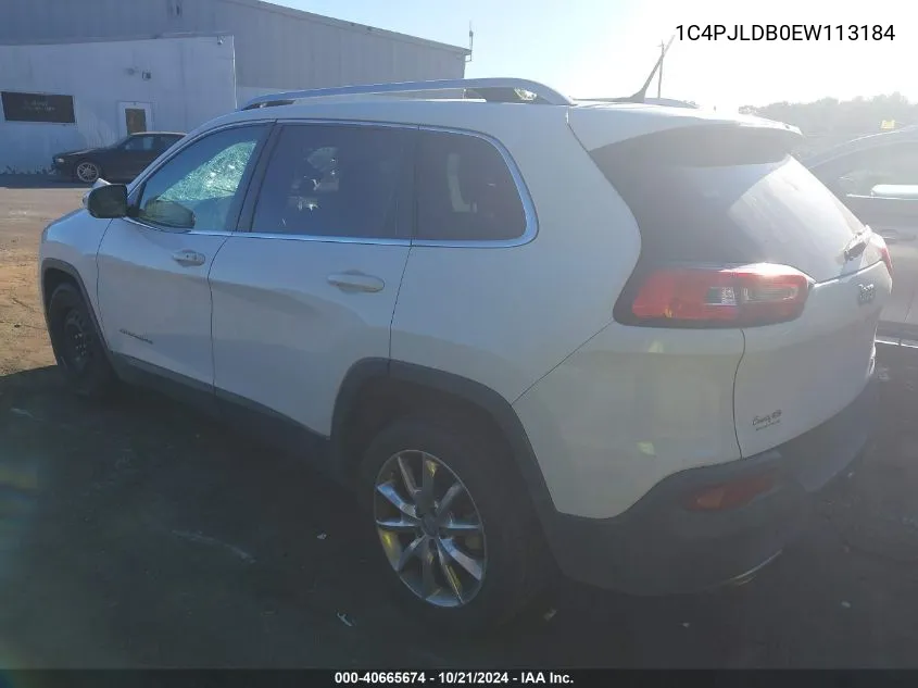 2014 Jeep Cherokee Limited VIN: 1C4PJLDB0EW113184 Lot: 40665674