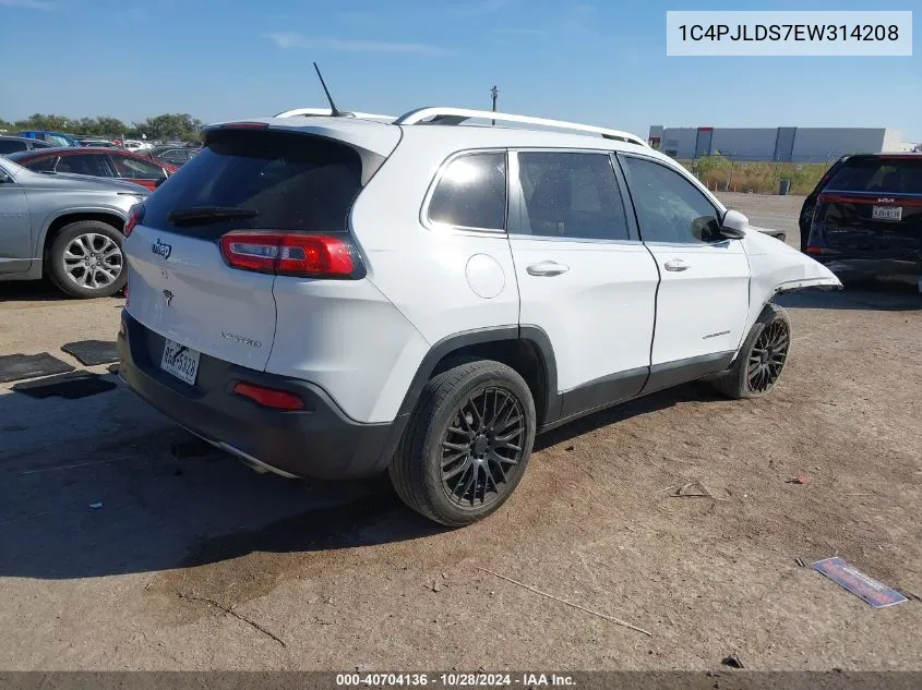 2014 Jeep Cherokee Limited VIN: 1C4PJLDS7EW314208 Lot: 40704136