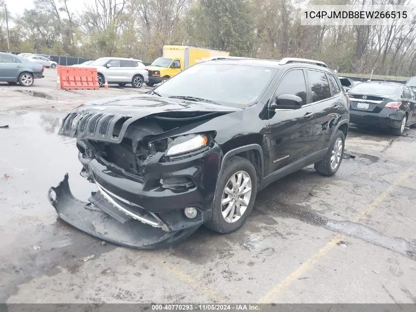 2014 Jeep Cherokee Limited VIN: 1C4PJMDB8EW266515 Lot: 40770293