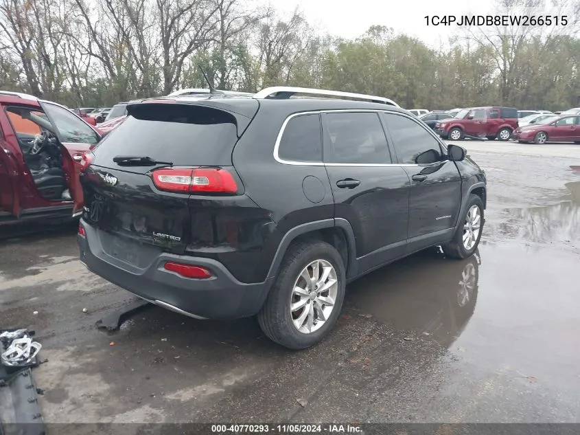 2014 Jeep Cherokee Limited VIN: 1C4PJMDB8EW266515 Lot: 40770293