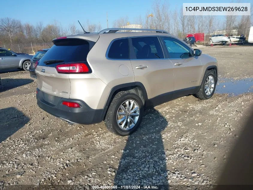 2014 Jeep Cherokee Limited VIN: 1C4PJMDS3EW269628 Lot: 40800565