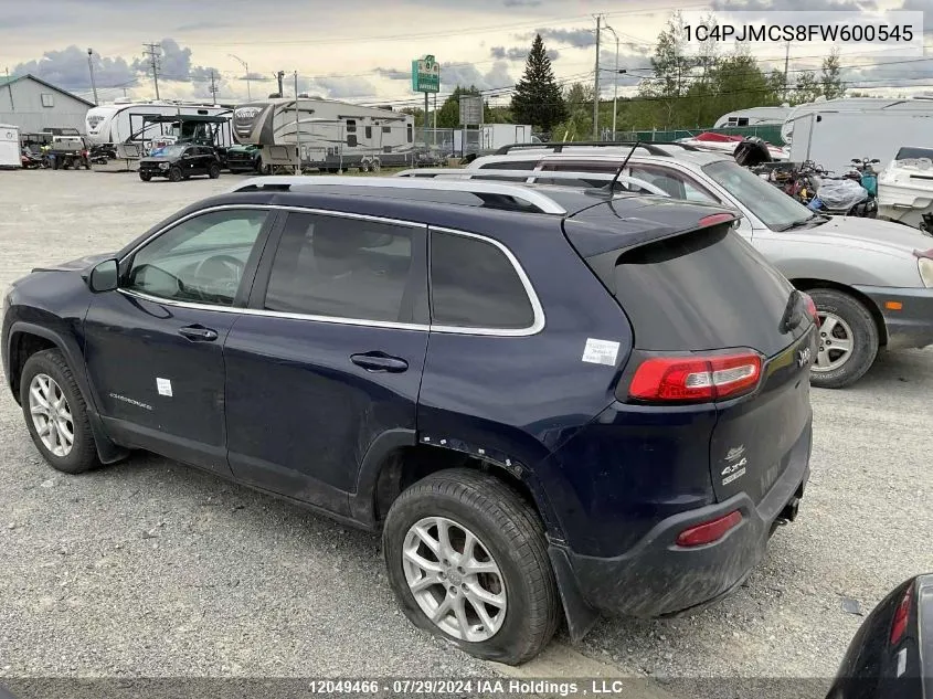 2015 Jeep Cherokee North VIN: 1C4PJMCS8FW600545 Lot: 12049466