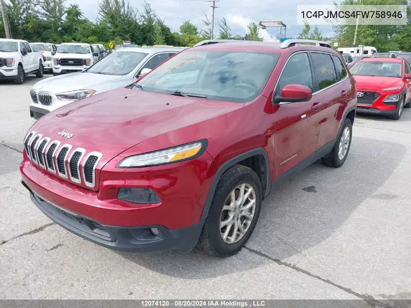 2015 Jeep Cherokee Latitude VIN: 1C4PJMCS4FW758946 Lot: 12074120