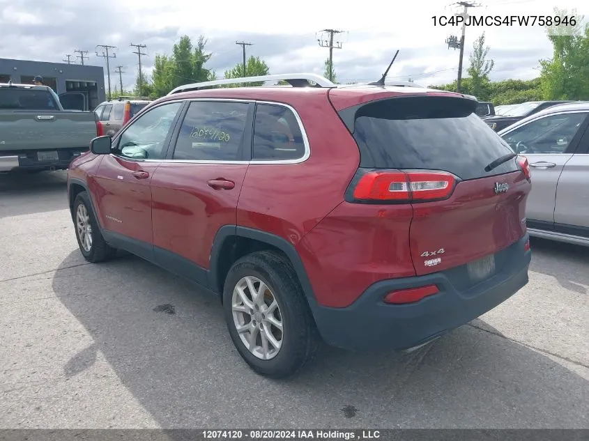 1C4PJMCS4FW758946 2015 Jeep Cherokee Latitude