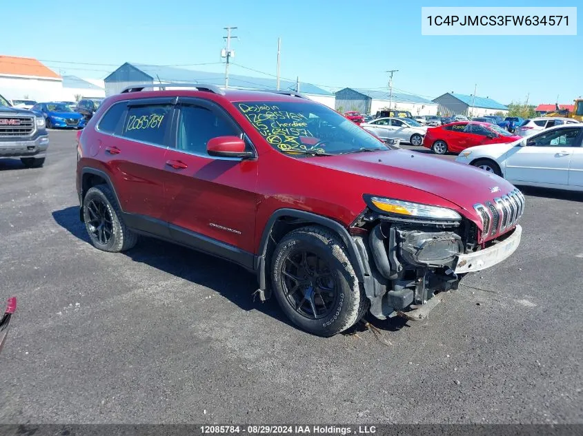 2015 Jeep Cherokee Latitude VIN: 1C4PJMCS3FW634571 Lot: 12085784