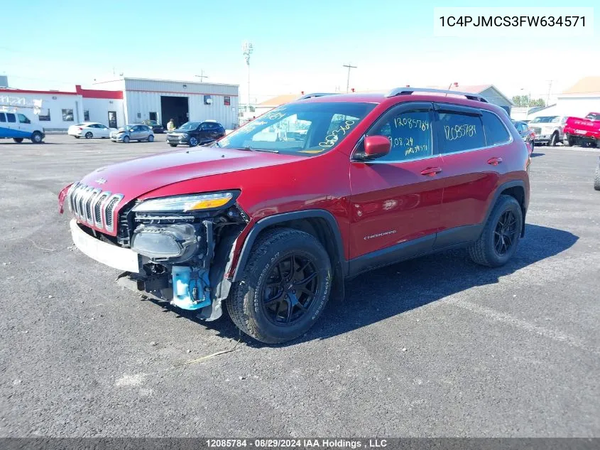 2015 Jeep Cherokee Latitude VIN: 1C4PJMCS3FW634571 Lot: 12085784