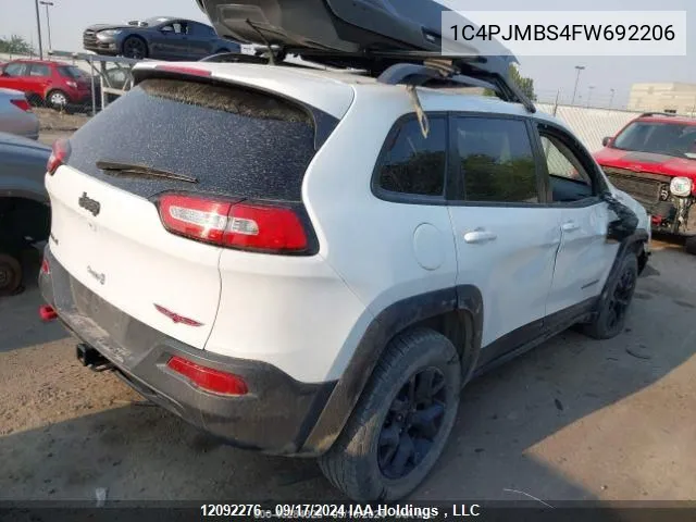 2015 Jeep Cherokee Trailhawk VIN: 1C4PJMBS4FW692206 Lot: 12092276