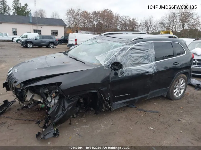 2015 Jeep Cherokee Limited VIN: 1C4PJMDS6FW680135 Lot: 12143604