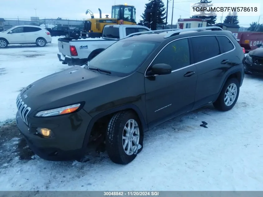 2015 Jeep Cherokee Latitude VIN: 1C4PJMCB7FW578618 Lot: 30048842