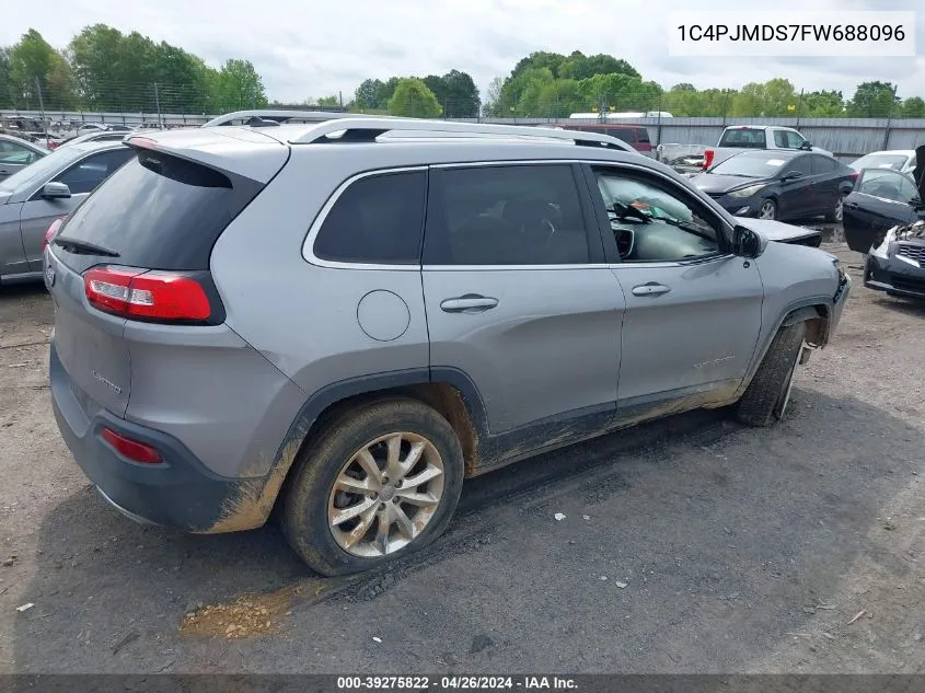 2015 Jeep Cherokee Limited VIN: 1C4PJMDS7FW688096 Lot: 39275822