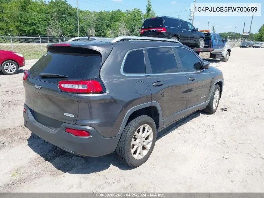 2015 Jeep Cherokee Latitude VIN: 1C4PJLCB5FW700659 Lot: 39286265