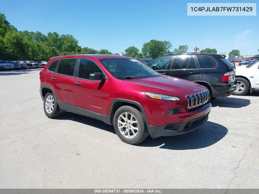 2015 Jeep Cherokee Sport VIN: 1C4PJLAB7FW731429 Lot: 39394731