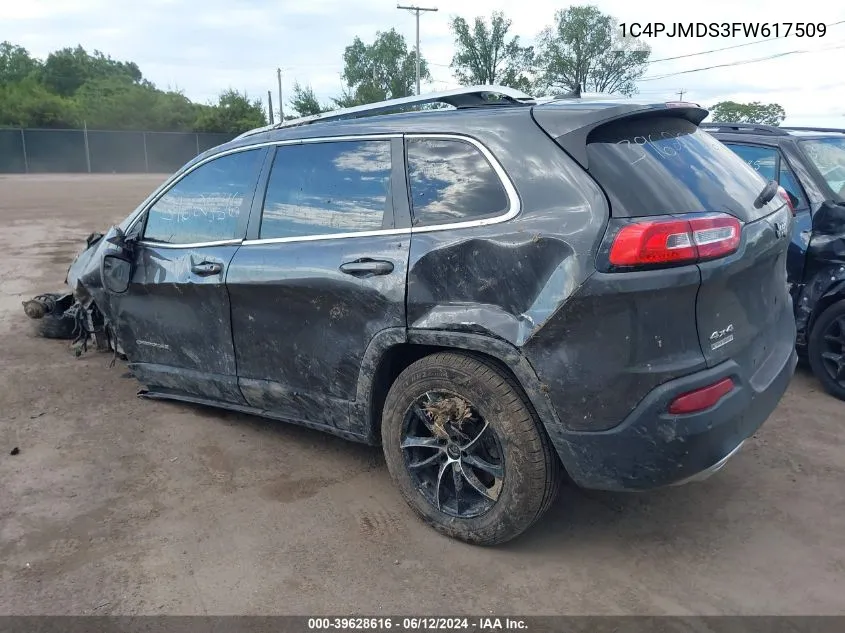 2015 Jeep Cherokee Limited VIN: 1C4PJMDS3FW617509 Lot: 39628616