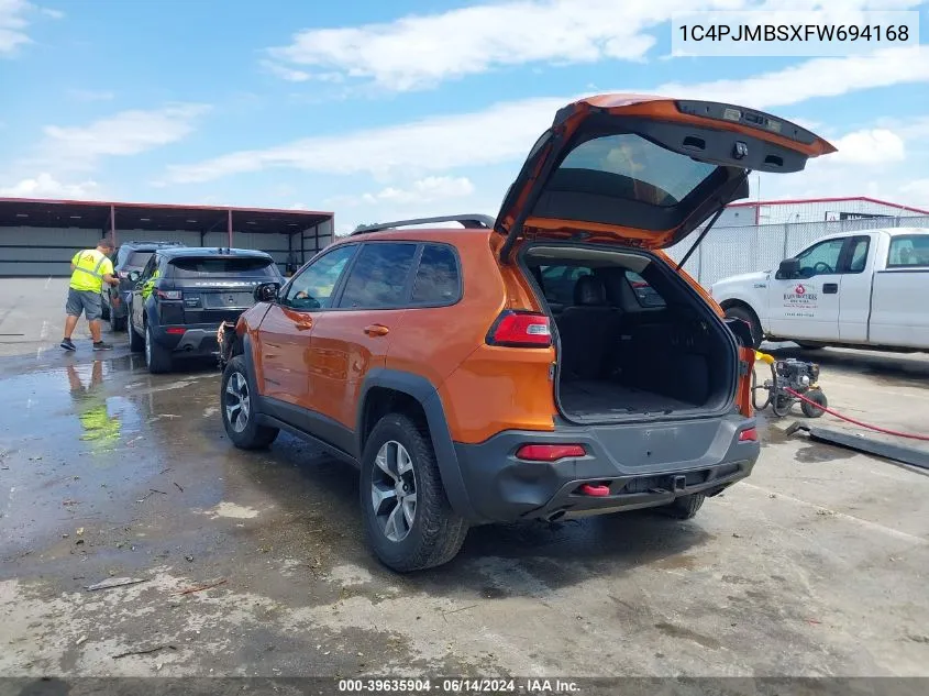 2015 Jeep Cherokee Trailhawk VIN: 1C4PJMBSXFW694168 Lot: 39635904