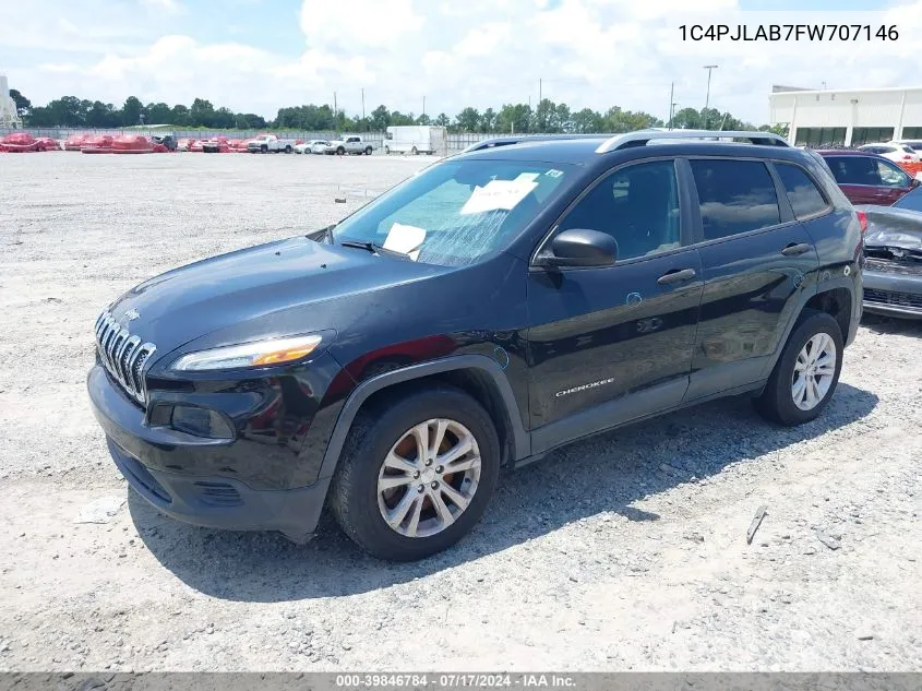 2015 Jeep Cherokee Sport VIN: 1C4PJLAB7FW707146 Lot: 39846784