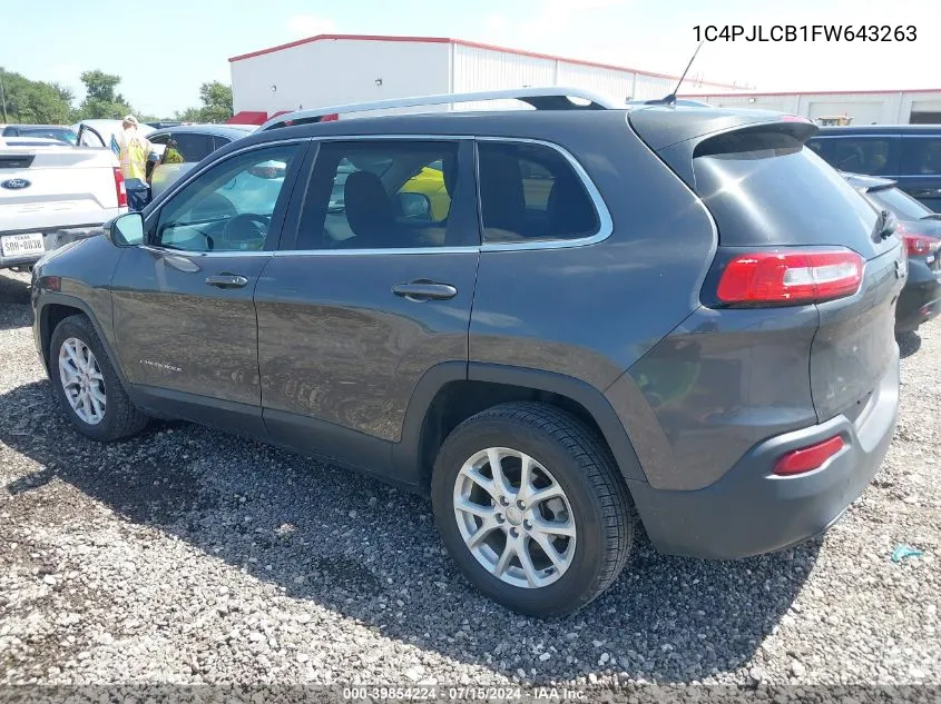 2015 Jeep Cherokee Latitude VIN: 1C4PJLCB1FW643263 Lot: 39854224