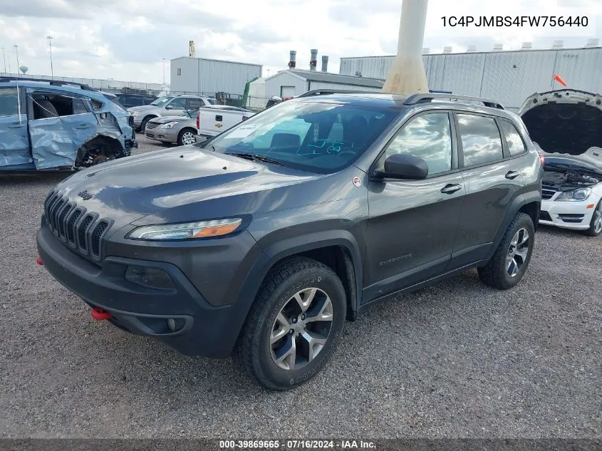 2015 Jeep Cherokee Trailhawk VIN: 1C4PJMBS4FW756440 Lot: 39869665