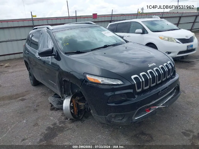 2015 Jeep Cherokee Limited VIN: 1C4PJLDB6FW531962 Lot: 39925083