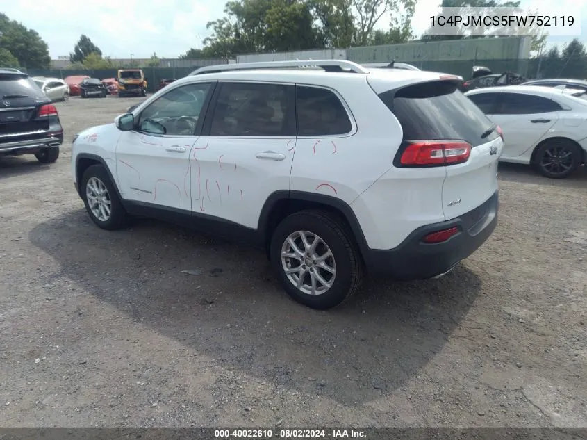 2015 Jeep Cherokee Latitude VIN: 1C4PJMCS5FW752119 Lot: 40022610