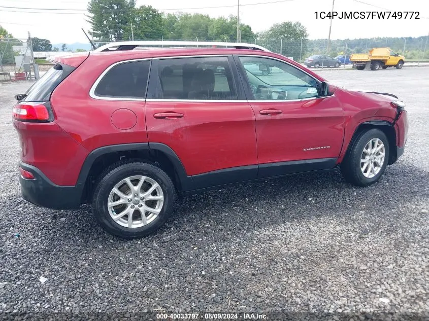 2015 Jeep Cherokee Latitude VIN: 1C4PJMCS7FW749772 Lot: 40033797