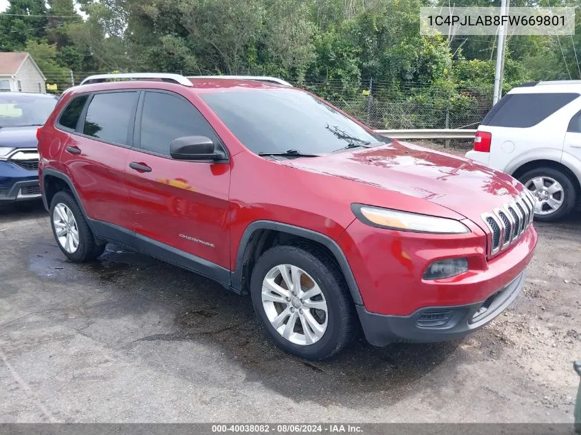 1C4PJLAB8FW669801 2015 Jeep Cherokee Sport