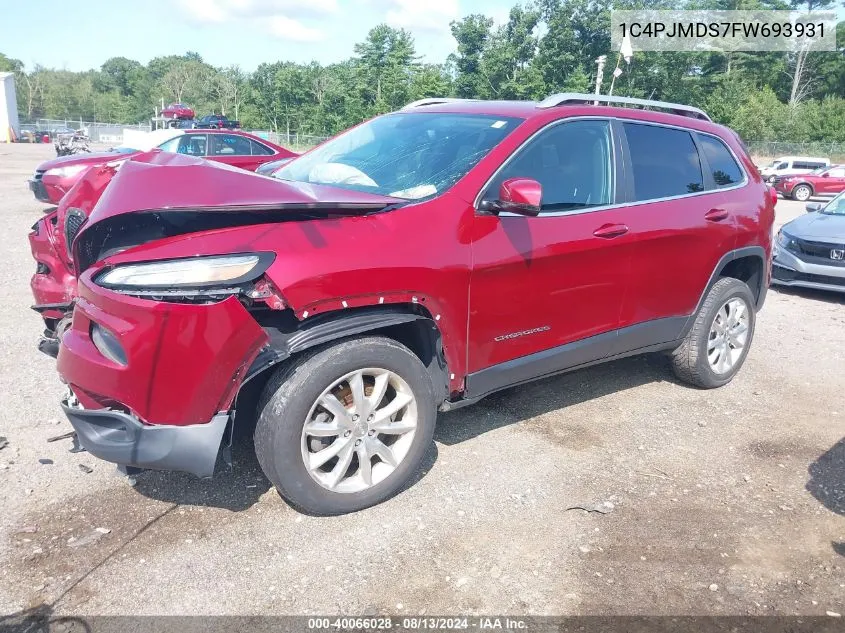 2015 Jeep Cherokee Limited VIN: 1C4PJMDS7FW693931 Lot: 40066028