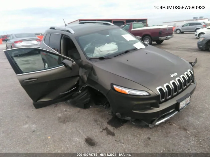 2015 Jeep Cherokee Limited VIN: 1C4PJMDS5FW580933 Lot: 40079753