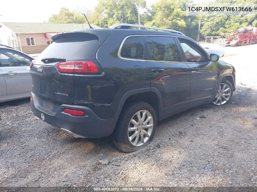 2015 Jeep Cherokee Limited VIN: 1C4PJMDSXFW613666 Lot: 40082872