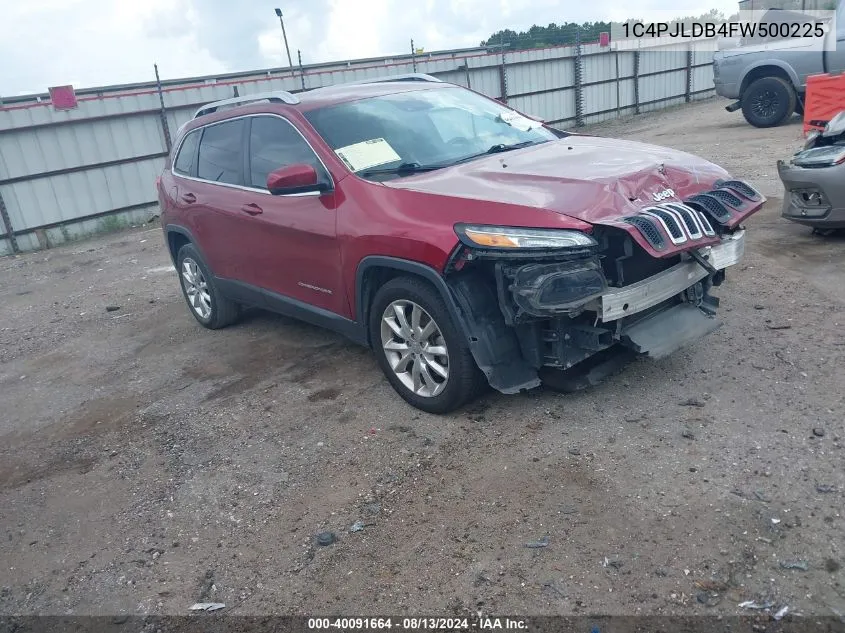 2015 Jeep Cherokee Limited VIN: 1C4PJLDB4FW500225 Lot: 40091664